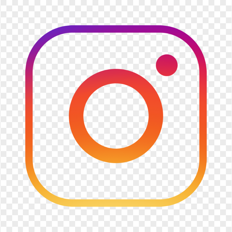 Instagram logo with a multicolor gradient on a transparent background.