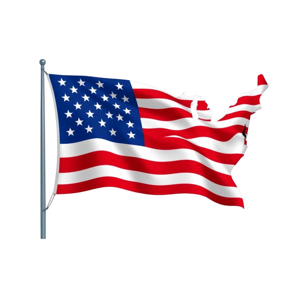 Damaged American flag waving on a flagpole with holes and tears in the fabric