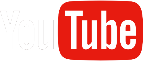 YouTube logo, white text on black and red background.