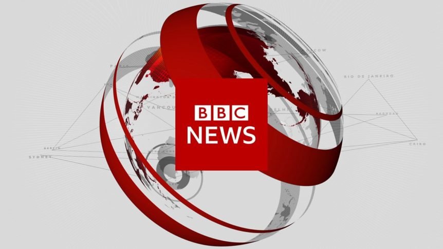 BBC News logo with red and gray globe design