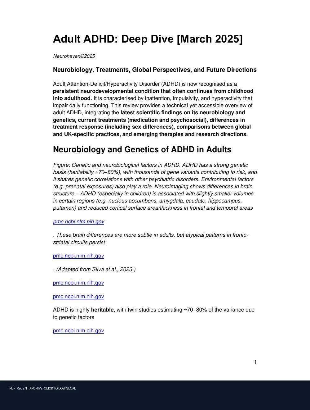 First-page preview of PDF: Adult ADHD Deep