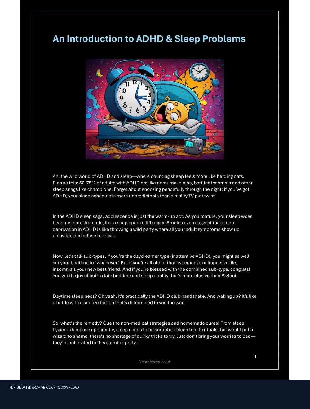 First-page preview of PDF: Introduction to ADHD and Sleep