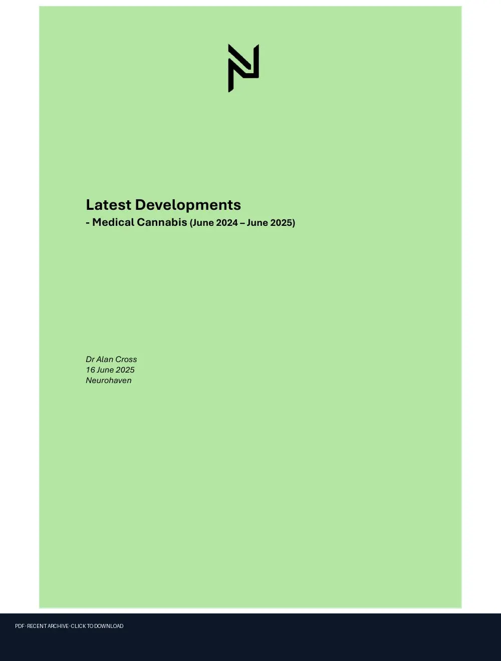 First-page preview of PDF: Latest Developments medical cannabis