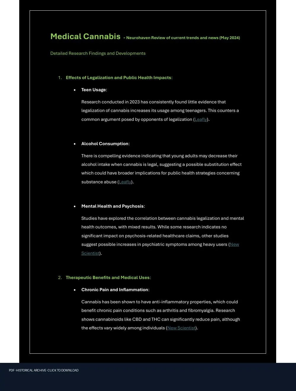 First-page preview of PDF: Medical Cannabis 01