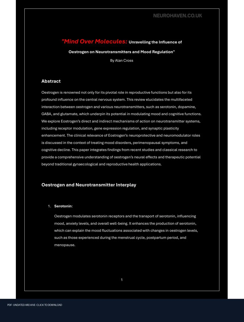 First-page preview of PDF: Mind Over Molecules