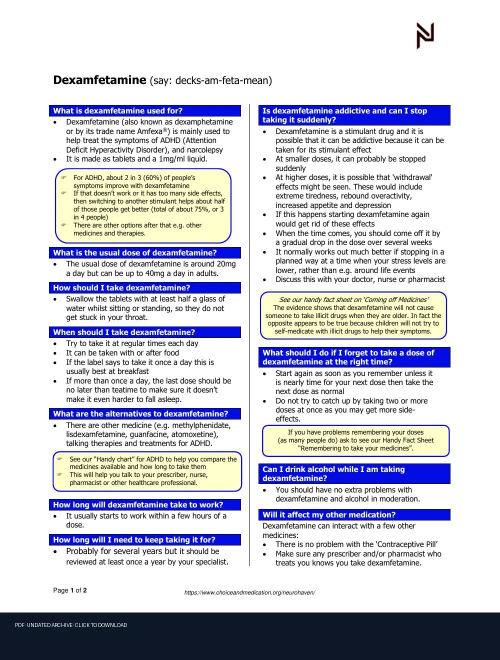 First-page preview of PDF: pilldexamfetamineadultuk fe9t
