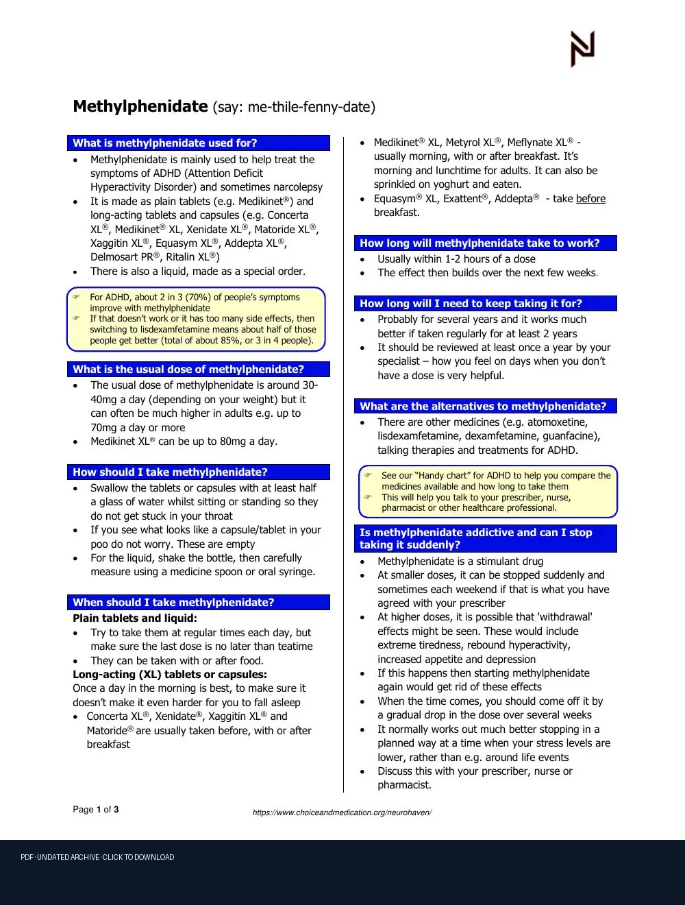 First-page preview of PDF: pillmethylphenidateadultuk