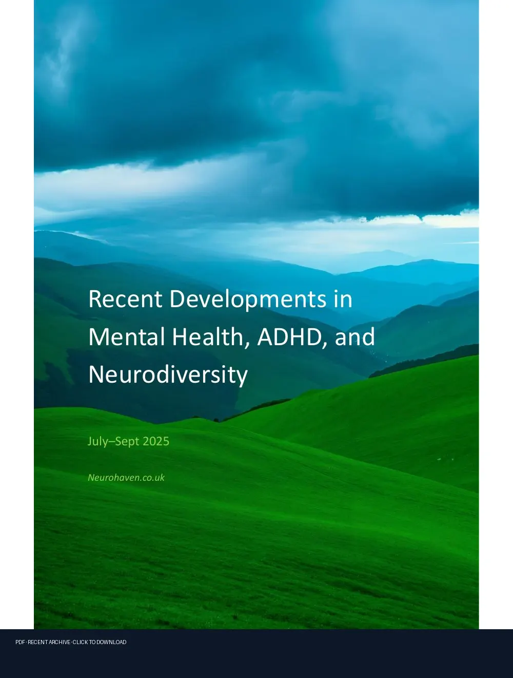 First-page preview of PDF: Q3 2025Recent Developments in Mental Health